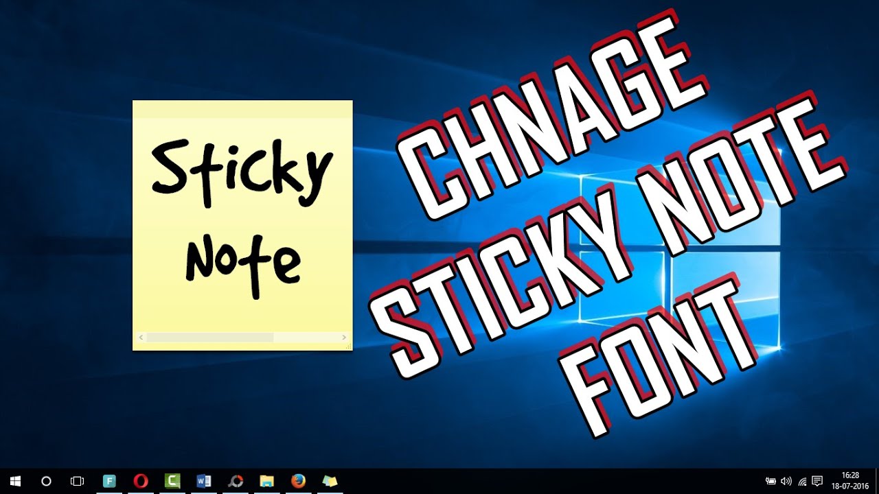 sticky note font size